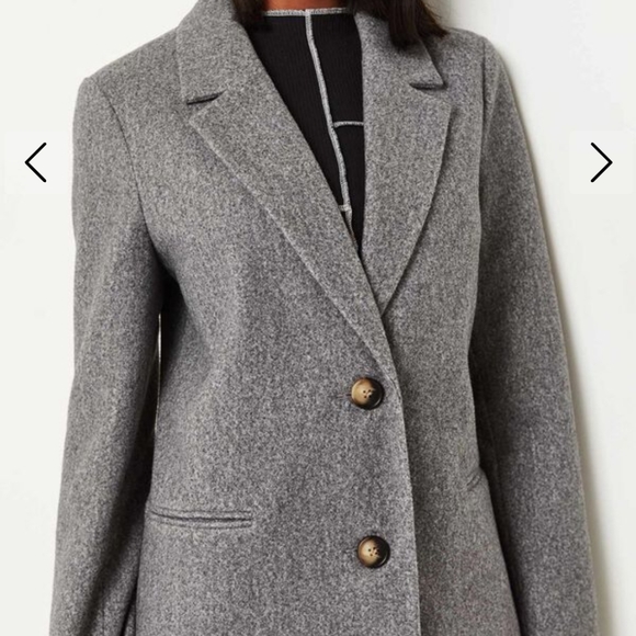 Brand new grey single-breasted lapel collar coat, size medium. - Picture 3 of 5
